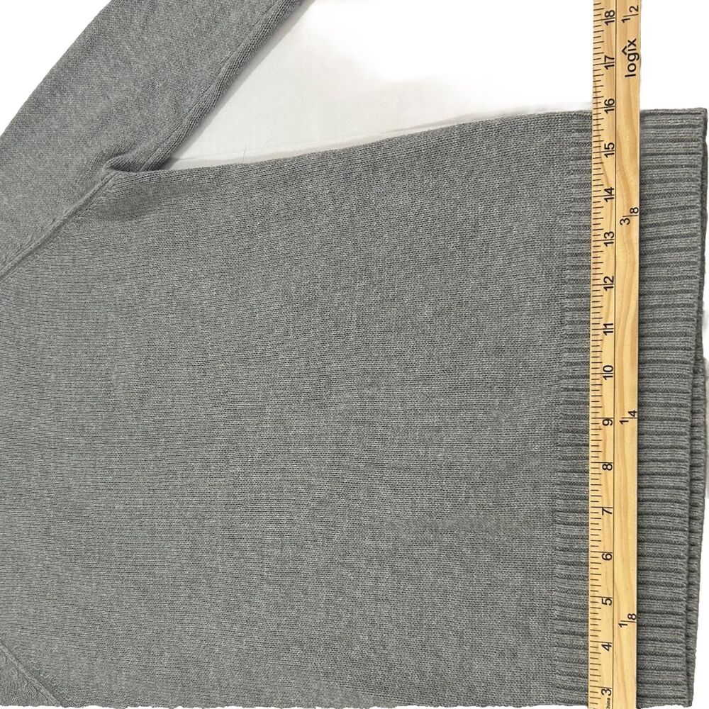 Jeanne Pierre Gray Crewneck Sweater Raglan Sleeve Rib Knit Trim Womens S - Picture 7 of 8